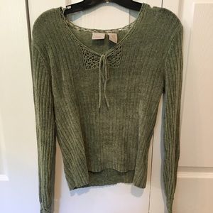 Vintage Olive Cropped Sweater